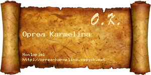 Oprea Karmelina névjegykártya